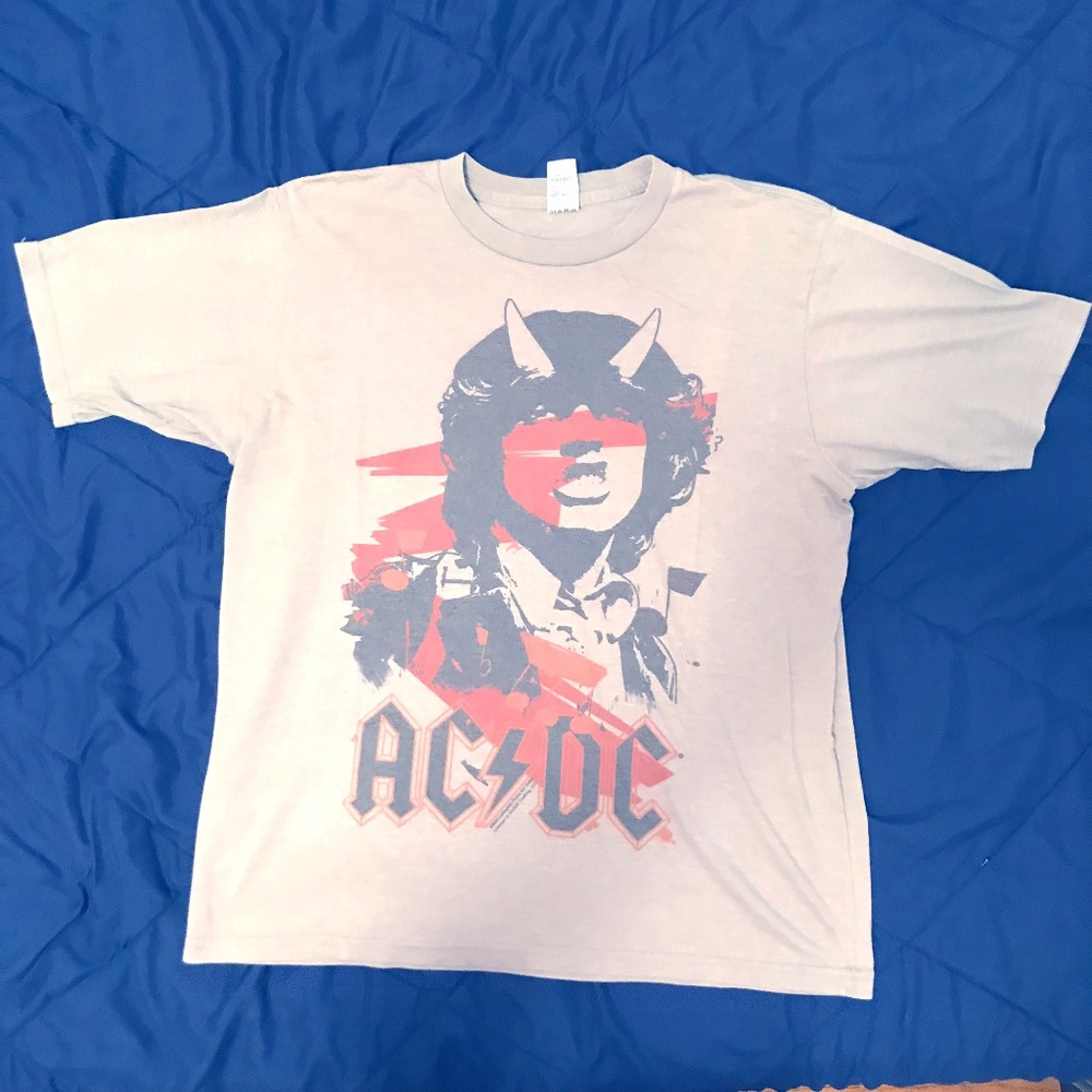 AC/DC T Shirt Large Highway To Hell Horns Rock Tee